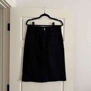 Bohme Denim Black Straight Knee-Length Skirt